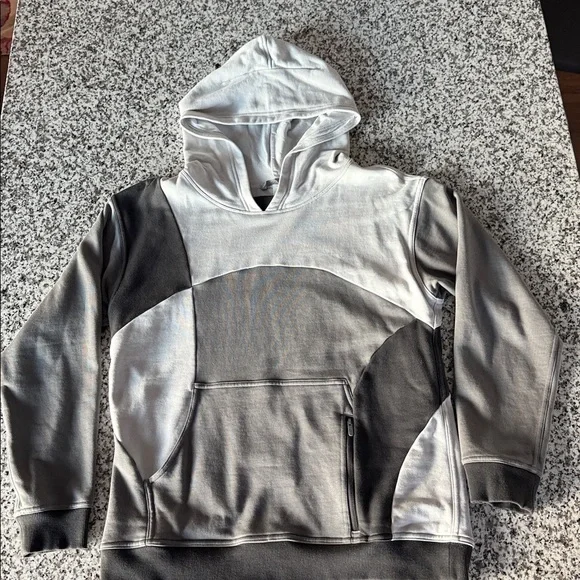 Lululemon All Yours Gray & Black Colourblock 100% Cotton Terry Hoodie w/Pockets - Picture 3 of 13
